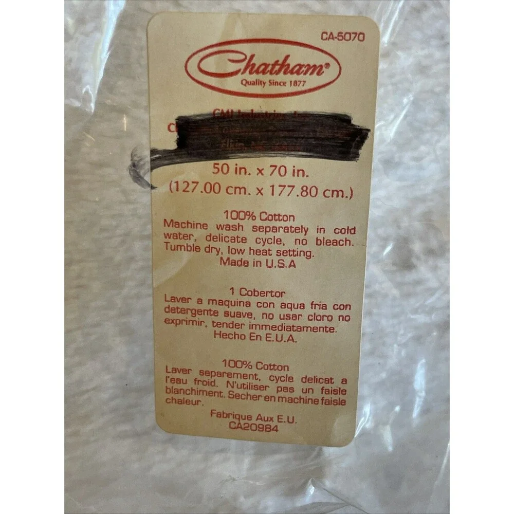 NEW Chatham Throw Angel Playing Violin Woven Cotton Blanket Tapestry 67